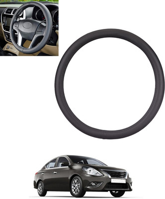 MSNP Steering Cover For Nissan Sunny(Black, Leatherite)