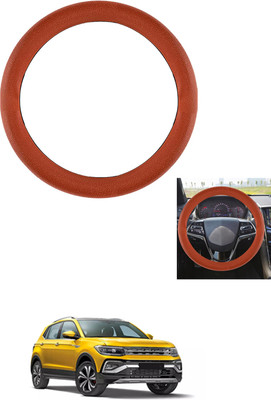 MATIES Steering Cover For Volkswagen Universal For Car(Tan, Leather)