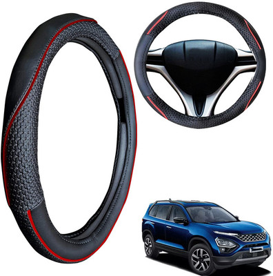 PEEPS STORE Steering Cover For Tata Safari(Black, Leatherite)