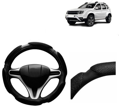 VOCADO Hand Stiched Steering Cover For Renault Duster(Black, Leatherite)