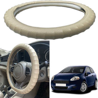 PEEPS STORE Steering Cover For Fiat Grand Punto(Black, Leatherite)