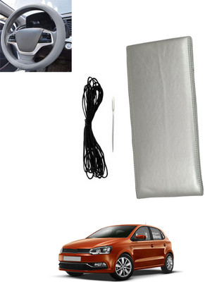 monolive Hand Stiched Steering Cover For Volkswagen Polo(Silver, Leatherite)