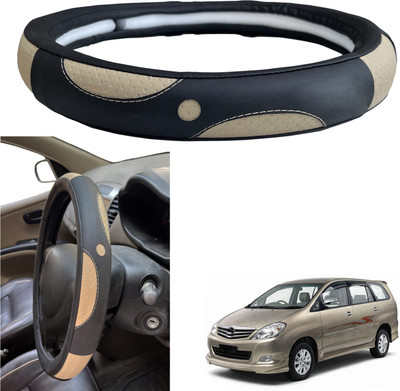 PEEPS STORE Steering Cover For Toyota Innova(Black, Leather)