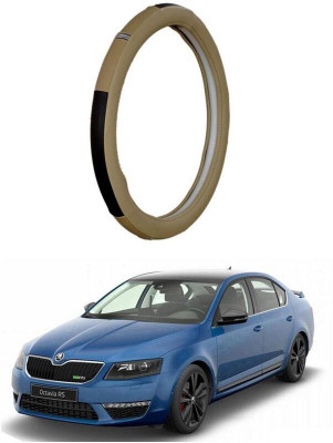 AUTO PEARL Steering Cover For Skoda Octavia(Beige, Leatherite)