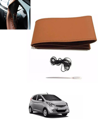 MATIES Hand Stiched Steering Cover For Chevrolet Enjoy(Tan, Leatherite)
