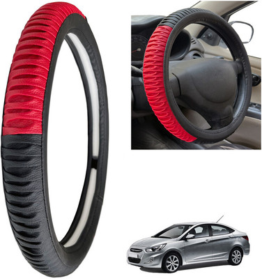 PEEPS STORE Steering Cover For Hyundai Verna Fluidic(Black, Leatherite)