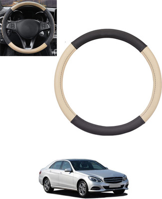 monolive Hand Stiched Steering Cover For Mercedes Benz E250(Beige, Black, Leatherite)