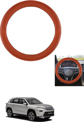 MATIES Steering Cover For Toyota Universal For Car(Tan, Leather)