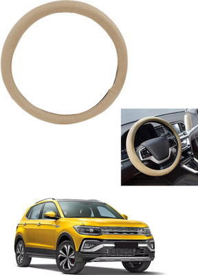 MATIES Steering Cover For Volkswagen Universal For Car(Beige, Leather)