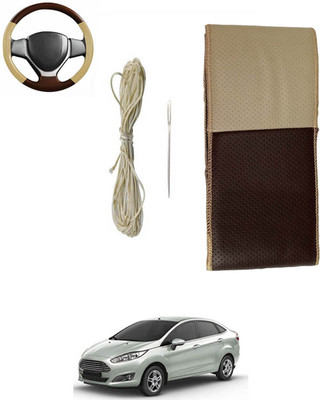 monolive Hand Stiched Steering Cover For Ford Fiesta(Brown/Beige, Leatherite)