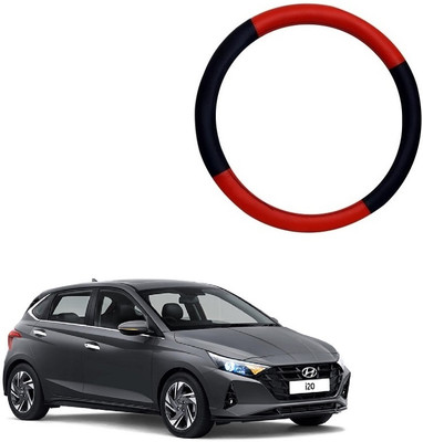 SPREADX Steering Cover For Hyundai Elite i20(Red, Black, Leatherite)