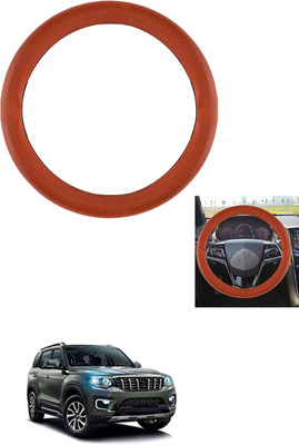 MATIES Steering Cover For Mahindra Universal For Car(Tan, Leather)