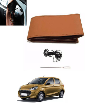 ABJD Hand Stiched Steering Cover For Suzuki Alto K10(Tan, Leatherite)