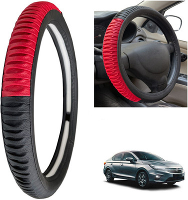 PEEPS STORE Steering Cover For Honda City(Black, Leatherite)
