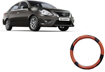 HOTRENZ Steering Cover For Nissan Sunny(Light Brown,Black, Leatherite)