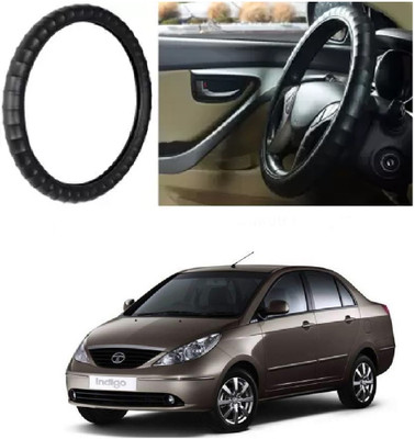 OOLTAH PAHIYA Hand Stiched Steering Cover For Tata Indigo CS(Black, Leatherite)