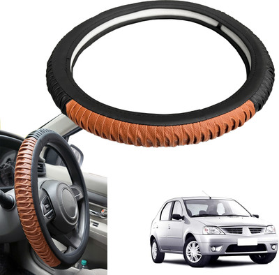 PEEPS STORE Steering Cover For Mahindra Logan(Black, Leatherite)