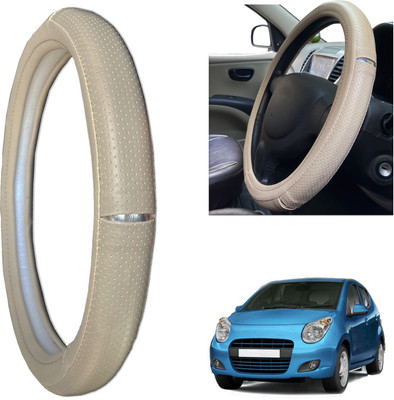 PEEPS STORE Steering Cover For Maruti A-Star(beige, Leatherite)