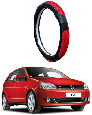 AUTO PEARL Steering Cover For Volkswagen Polo GT(Black Red, Leatherite)