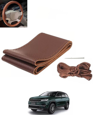 monolive Hand Stiched Steering Cover For Nissan Micra Active(Brown, Leatherite)