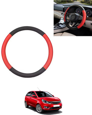 AYW Steering Cover For Tata Bolt(Red/Black, Leatherite)