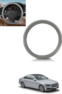 MATIES Steering Cover For Mercedes Benz E200(Silver, Leather)