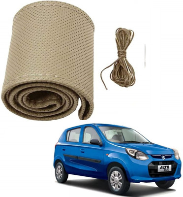 Arnejaa Hand Stiched Steering Cover For Maruti Alto 800(Grey, Leather)