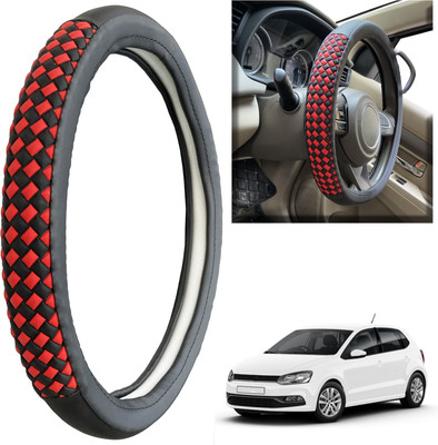 PEEPS STORE Steering Cover For Volkswagen Polo Exquisite(Black, Leatherite)