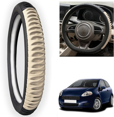 PEEPS STORE Steering Cover For Fiat Grand Punto(Black, Leatherite)