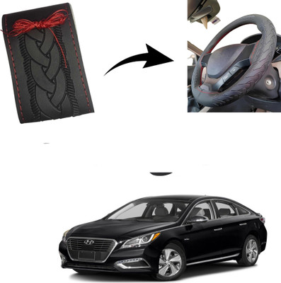 Autoinnovation Hand Stiched Steering Cover For Hyundai Sonata(Black, Leather)