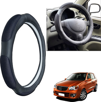 PEEPS STORE Steering Cover For Maruti Alto K10(Black, Leatherite)