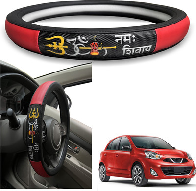 PEEPS STORE Steering Cover For Nissan Micra(Black, Leatherite)