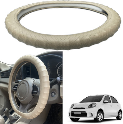 PEEPS STORE Steering Cover For Nissan Micra Active(Black, Leatherite)