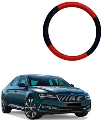 SPREADX Steering Cover For Skoda Universal For Car(Red, Black, Leatherite)