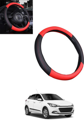 monolive Steering Cover For Hyundai Elite i20(Red, Black, Leatherite)
