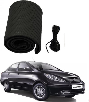 arneja trading company Hand Stiched Steering Cover For Tata Manza(Black, Leather)