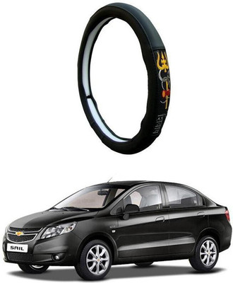 AUTO PEARL Steering Cover For Chevrolet Sail(Black, Leatherite)