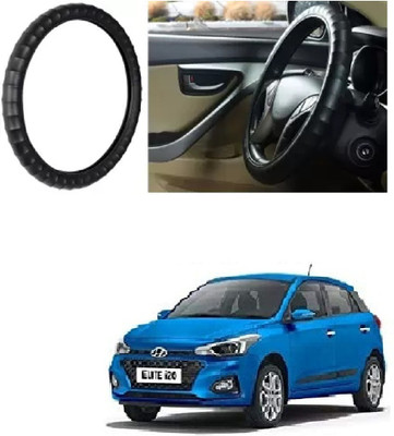 OOLTAH PAHIYA Hand Stiched Steering Cover For Hyundai Elite i20(Black, Leatherite)