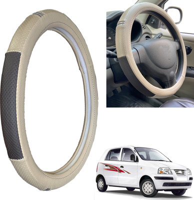 PEEPS STORE Steering Cover For Hyundai Santro Xing(Black, Leatherite)