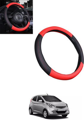ABJD Steering Cover For Hyundai Eon(Red, Black, Leatherite)