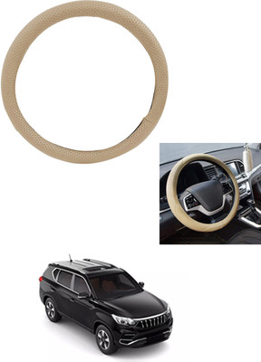 MATIES Steering Cover For Mahindra Universal For Car(Beige, Leather)