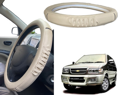 PEEPS STORE Steering Cover For Chevrolet Tavera(Black, Red, Leatherite)