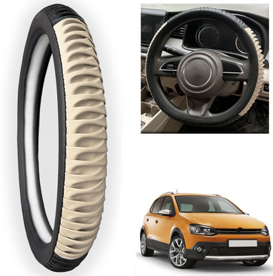 PEEPS STORE Steering Cover For Volkswagen Polo Cross(Black, Leatherite)