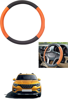 MATIES Steering Cover For Renault Universal For Car(Tan/Black, Leather)