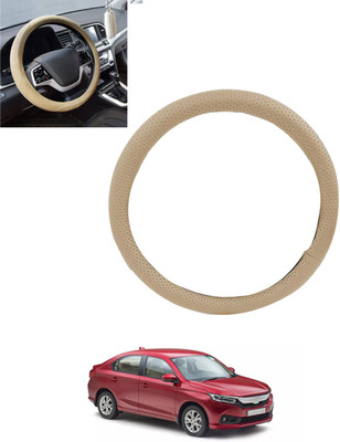 monolive Hand Stiched Steering Cover For Honda Amaze(Beige, Leatherite)