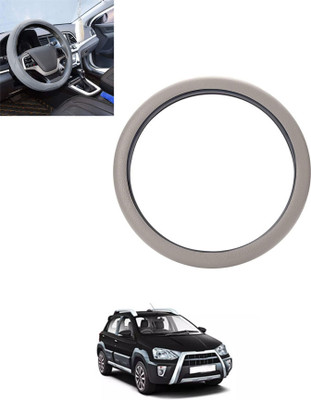 monolive Hand Stiched Steering Cover For Toyota Etios Cross(Silver, Leatherite)