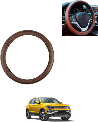 AYW Steering Cover For Volkswagen Universal For Car(Brown, Leatherite)