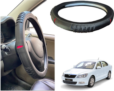 PEEPS STORE Steering Cover For Skoda Laura(Black, Red, Leatherite)