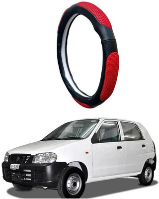 AUTO PEARL Steering Cover For Maruti Alto(Black Red, Leatherite)