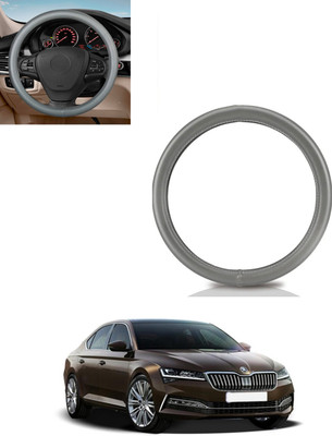 AYW Steering Cover For Skoda Superb(Grey, Leatherite)